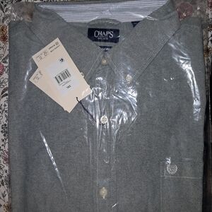 Chaps Men’s Heather Gray Button-Down Casual Shirt- 3XL